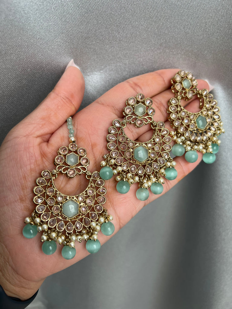 Mint Polki Collar Choker Set
