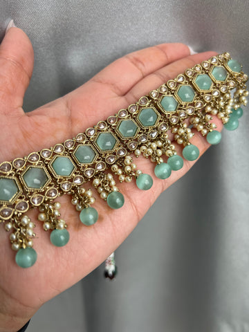 Image of Mint Polki Collar Choker Set