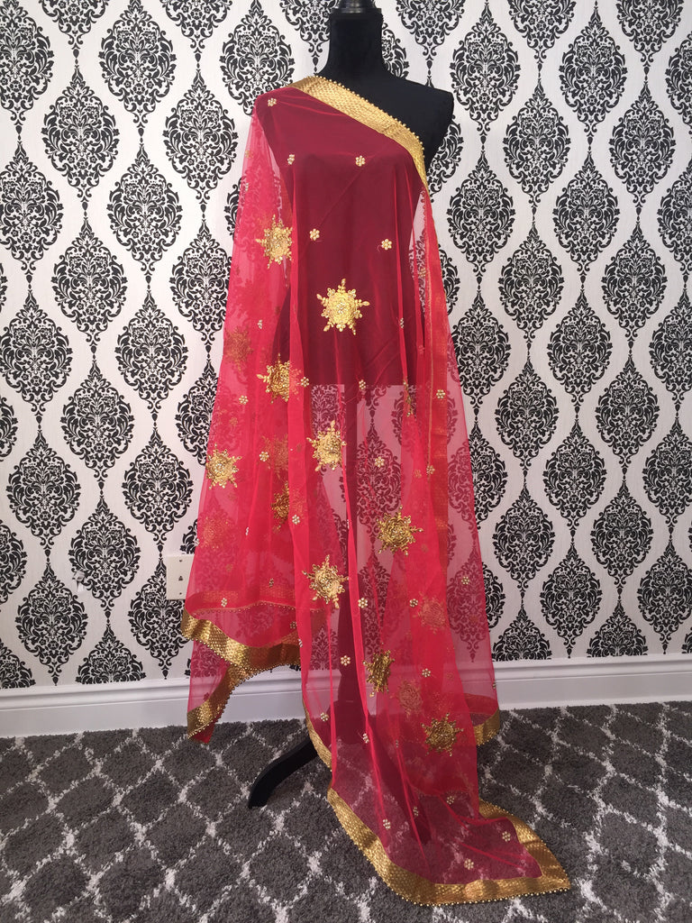 Coral Net Dupatta - Clearance
