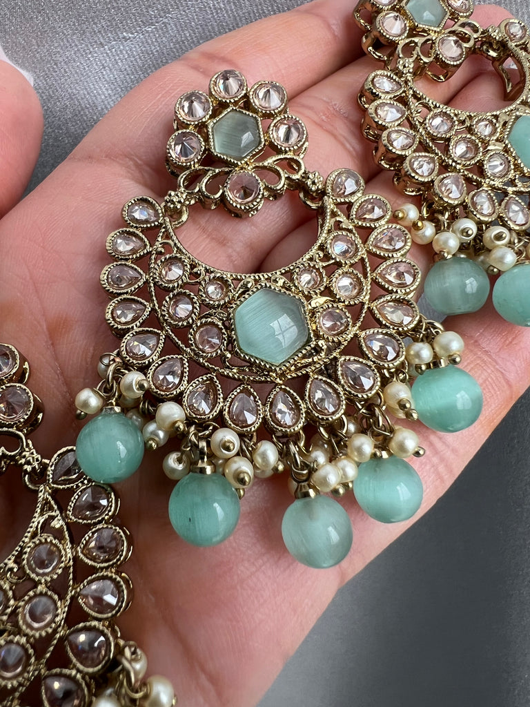 Mint Polki Collar Choker Set