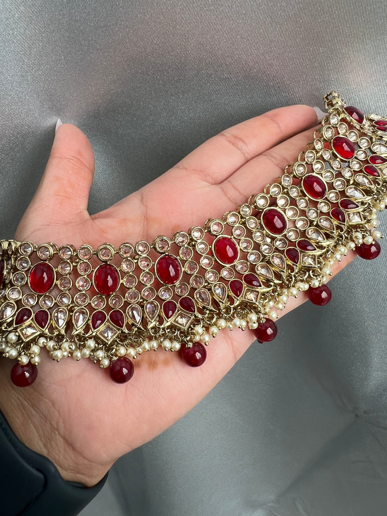 Red Polki Set