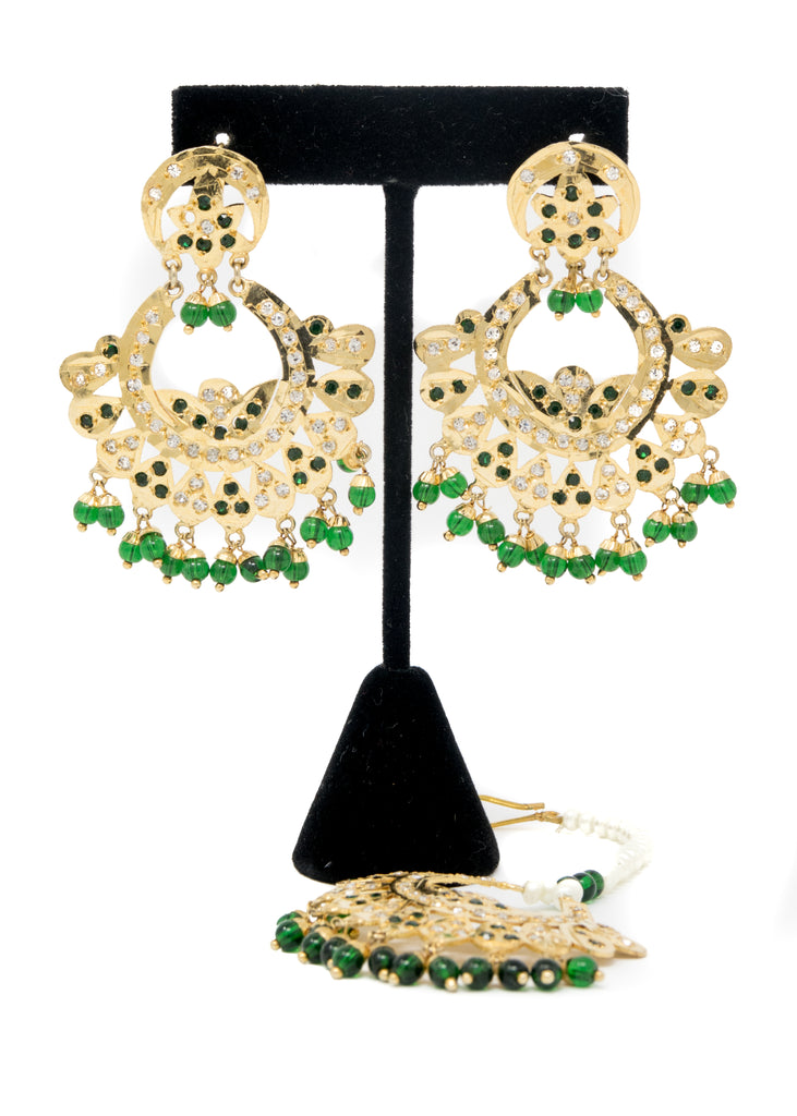 Emerald Green & Gold Jadau Set