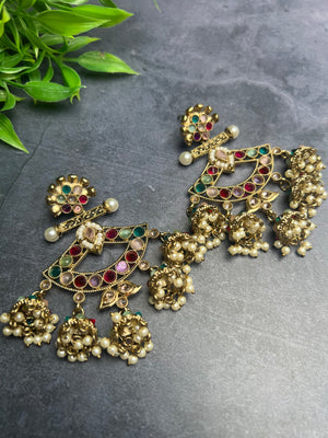 Statement Chandbali Polki Earrings