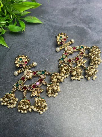 Image of Statement Chandbali Polki Earrings