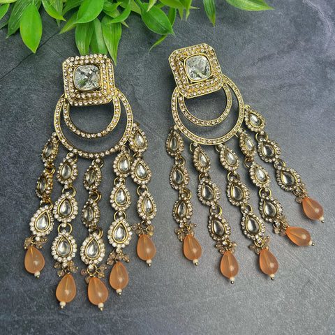 Image of Long Kundan Earrings