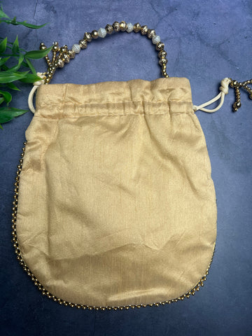 Image of Pink and Sage Green Pink Potli Bag