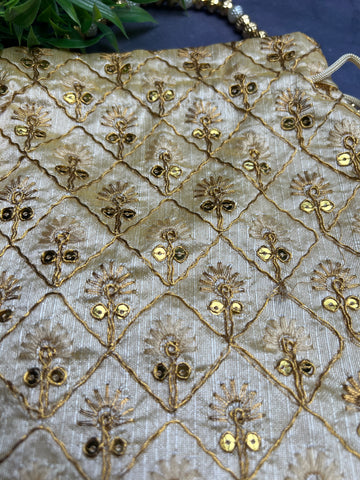 Image of Golden Beige Potli Bag