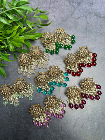 Image of Polki Star Studs- Various Colours