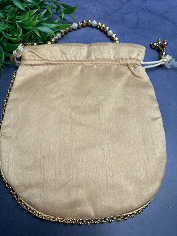 Image of Golden Beige Potli Bag