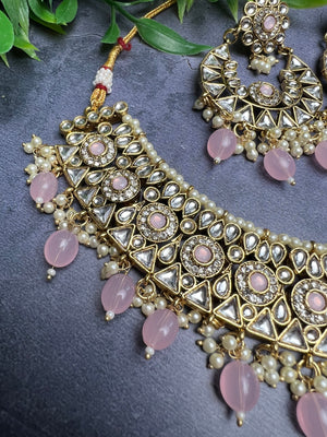 Baby Pink Kundan Set