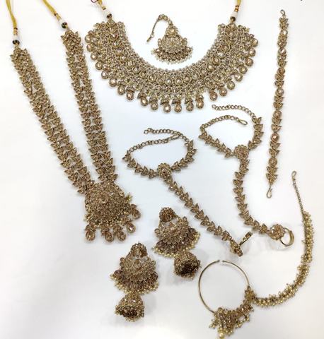 Image of Champagne Gold Polki Bridal Set