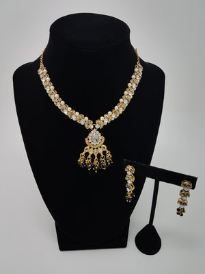 Black And Gold Necklace Set