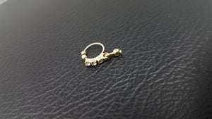 Champagne toned dangle clip on nose ring