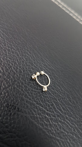 Silver Clip on Nose Ring