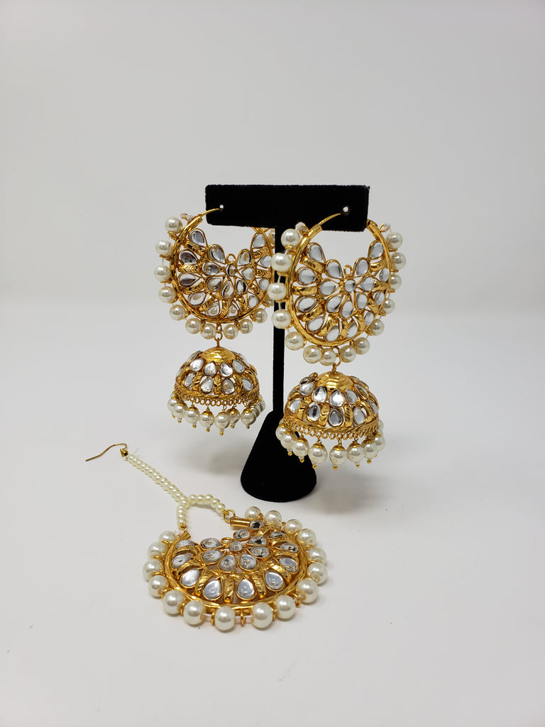 Kundan Valiyaan Jhumke Set – Punjabi Jewel House