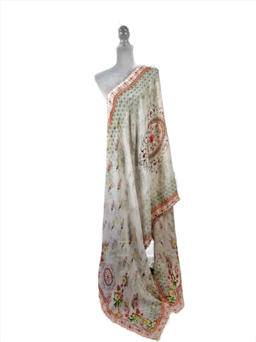 Image of Off White Intricate Dupatta