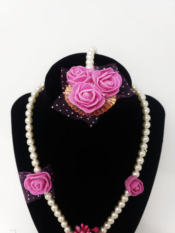 Image of Pink Flower Jewelry Set