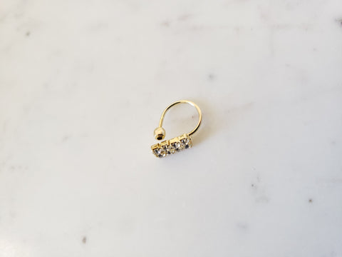 Image of Gold toned Clip On Nose Ring