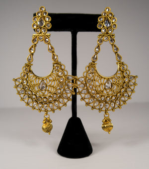 Gold Polki Earrings (2Pc)