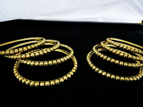 Image of Simple Gold Pearl Kara's Bangels