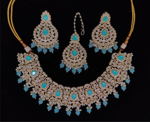 Light Blue Kundan Set