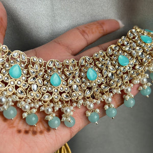 Light Blue Kundan Set