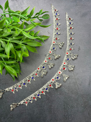 Red and Blue Anklets Jhanjraan