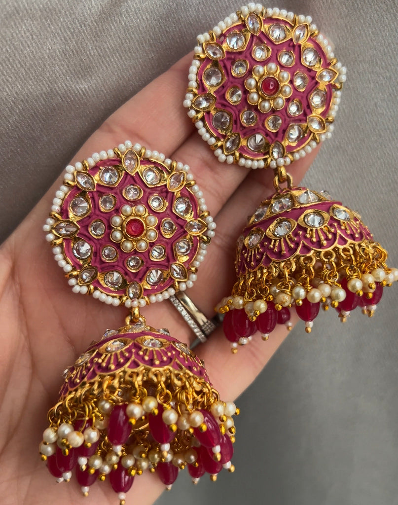 Rani Pink Jhumke – Punjabi Jewel House
