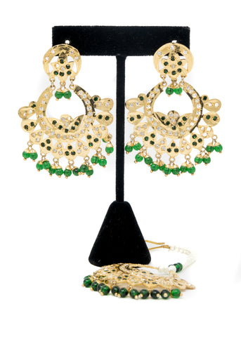 Image of Emerald Green & Gold Jadau Set