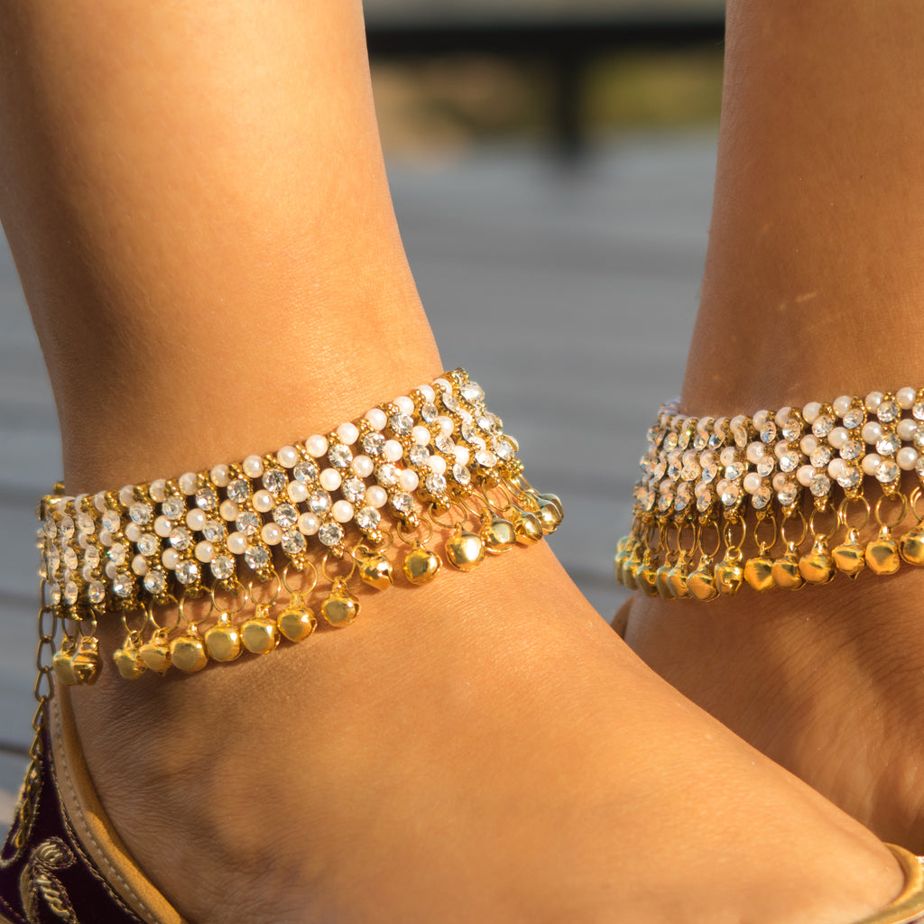 Pearl Ghungroo Anklets